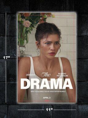 The Drama movie poster - 11x17 wall art print merch Zendaya Robert Pattinson
